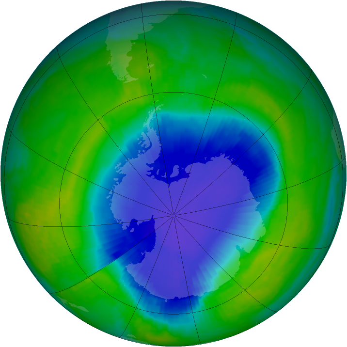 Antarctic ozone map for 27 November 1998